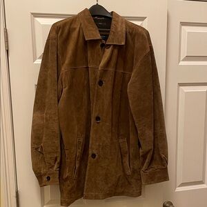 Claiborne Men's Tan Real Suede Trench Coat